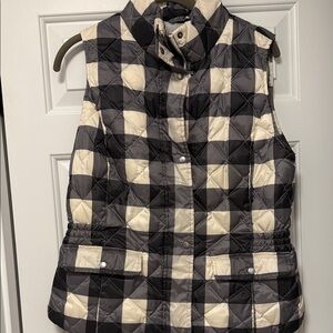 Talbots Quilted Black and Cream Vest